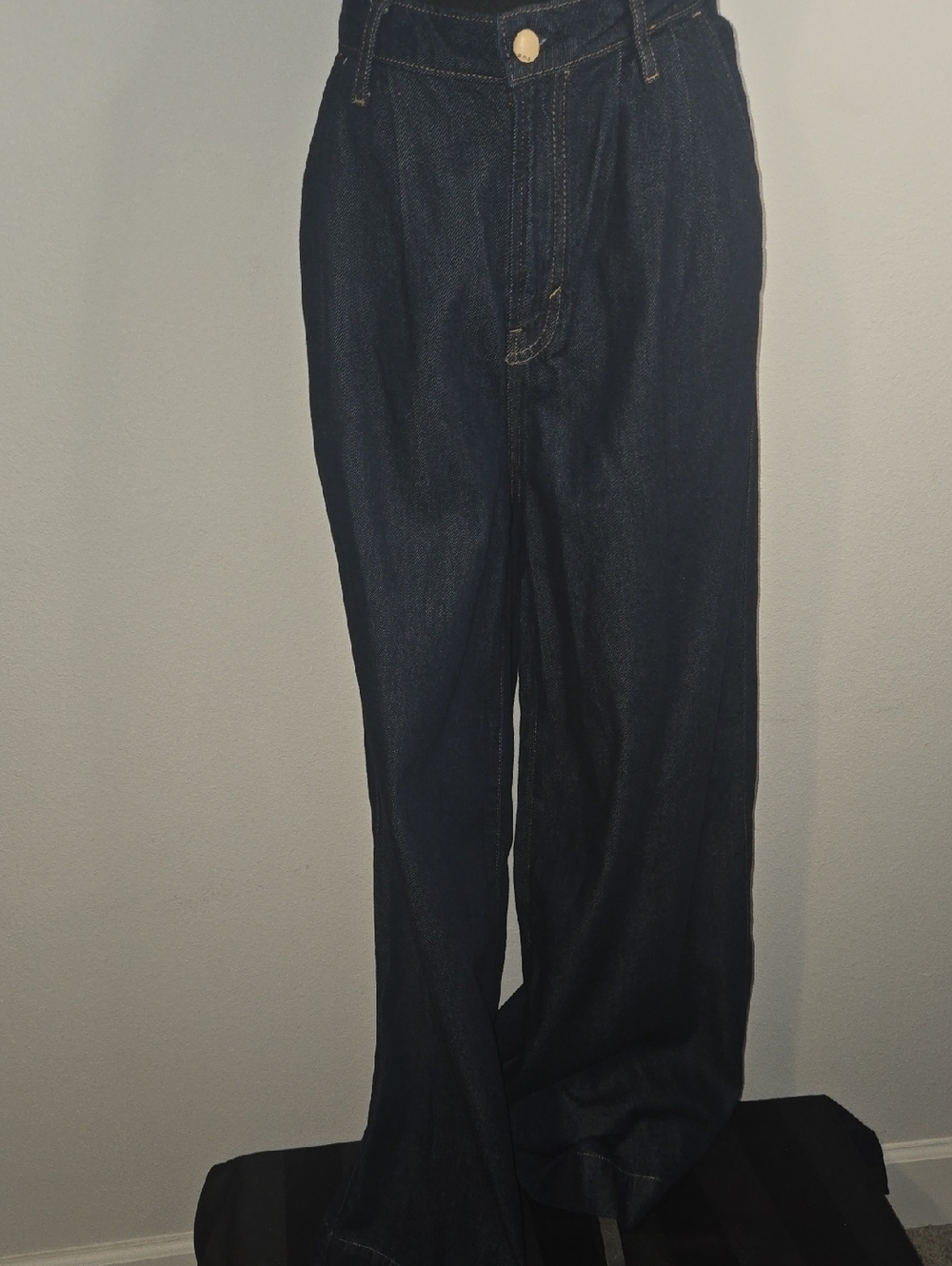 a.n.a. Dark Blue Wide-Leg Jeans